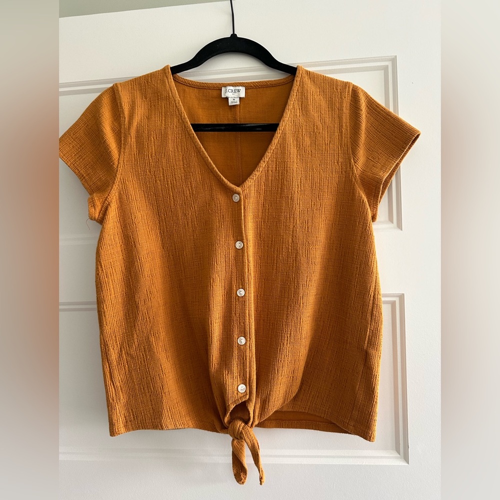 J. Crew Button Down Tie Front Top